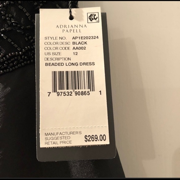 Stunning and beautiful Adrianna Papell high low black ball gown size 12 - Picture 10 of 11